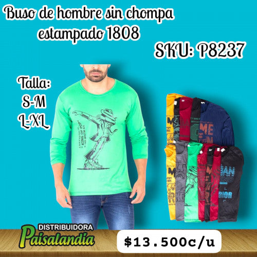 Buso de hombre sin chompa estampado 1808 (UND)