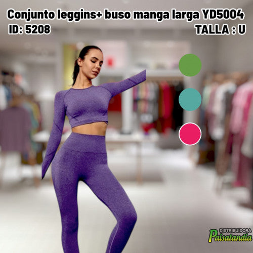 Conjunto leggins+ buso manga larga YD5004 (UND)