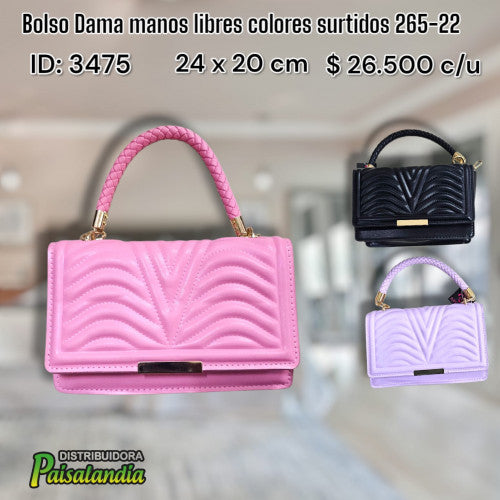 Bolso dama mano libre colores surtidos 265-22 (UND)