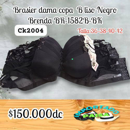 Brasier dama negro Brenda copa B BR-1582B-BK