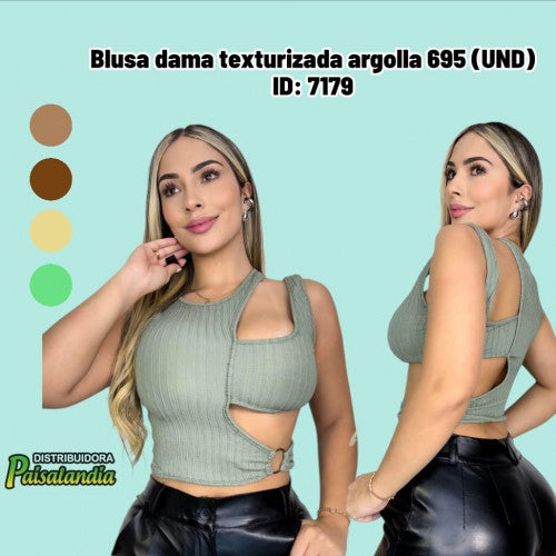 Blusa dama texturizada argolla 695 (UND)