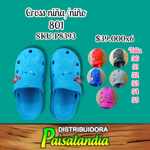 Cross niña talla 30-35 color surtido 801 (SOLO VENTA X 6 UNIDADES)