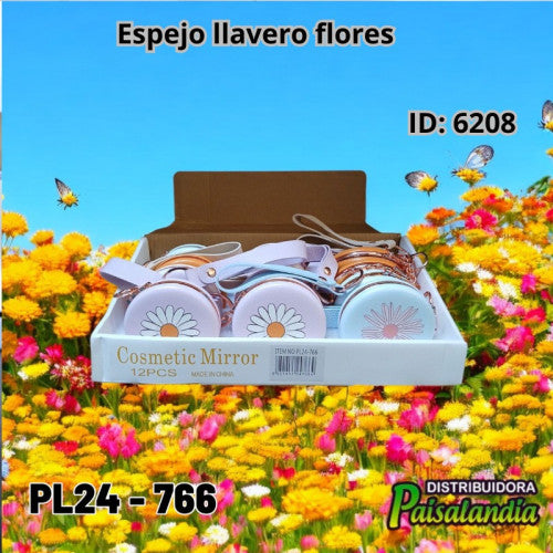Espejo llavero flores PL24-766 (UND)