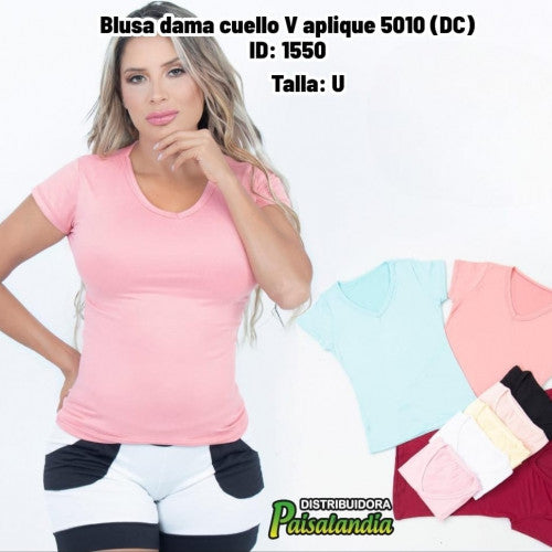 Blusa dama cuello V colores 5010 (DC)