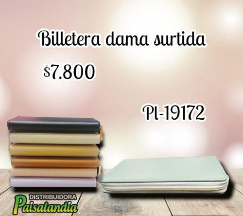Billetera dama colores surtidos PL-19172 (UND)