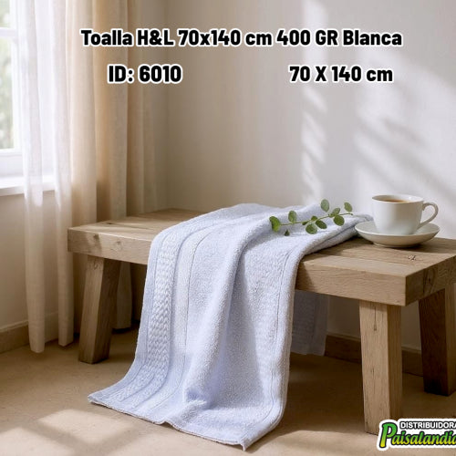 Toalla H&L 70x140 cm 400 GR Blanca (UND)