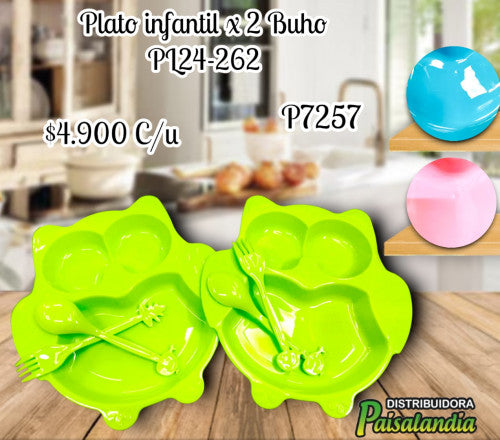 Plato infantil x 2 Buho PL24-262