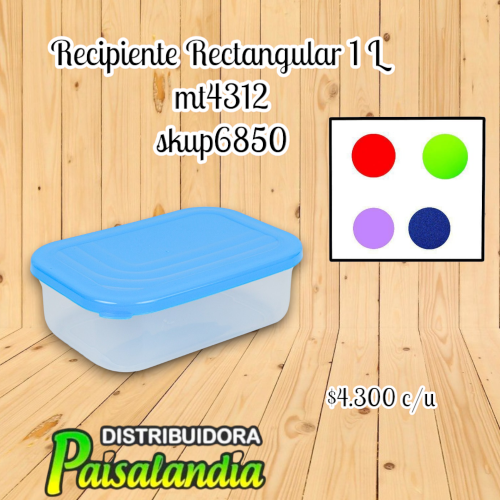 Recipiente rectangular Mundiplas MT4312 (UND)