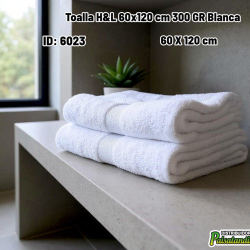 Toalla H&L 60x120 cm 300 GR Blanca (UND)