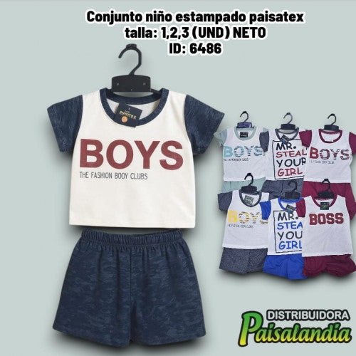 Conjunto niño paisatex talla: 1,2,3 (UND)