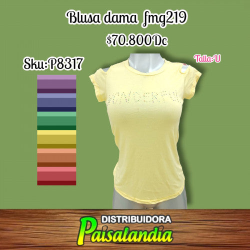 Camiseta dama hueco en mangas fmg219