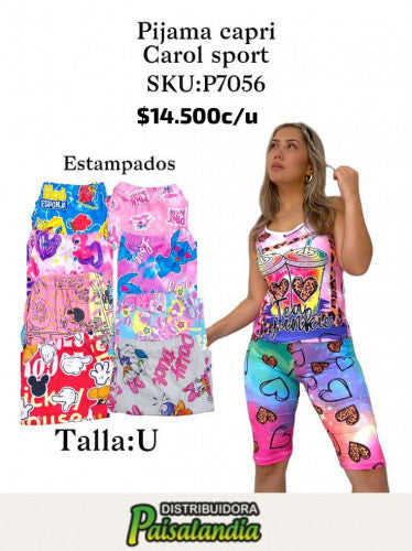 Pijama capri talla unica Carol sport