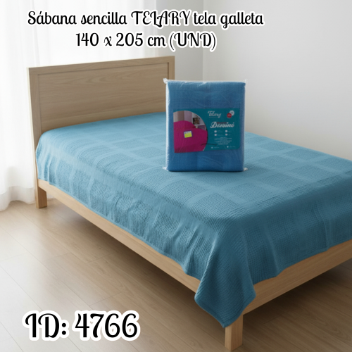 Sábana sencilla TELARY tela galleta 140 x 205 cm (UND)