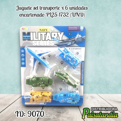 Juguete set transporte x 6 unidades encartonado PL25-1732 (UND)