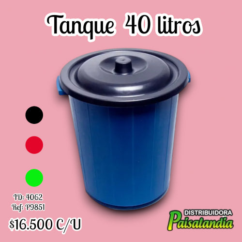 Tanque agua y/o ropa 40 litros (UND)