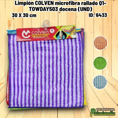 Limpión COLVEN microfibra rallado Q1-TOWDAY503 docena (DC)
