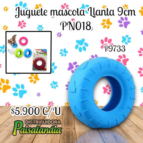 Juguete mascota llanta 9cm PN018 (UND)