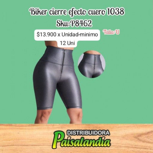 Biker cierre efecto cuero 1038 (UND)