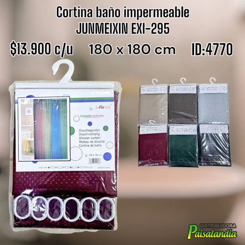 Cortina baño impermeable JUNMEIXIN EXI-295 (UND)