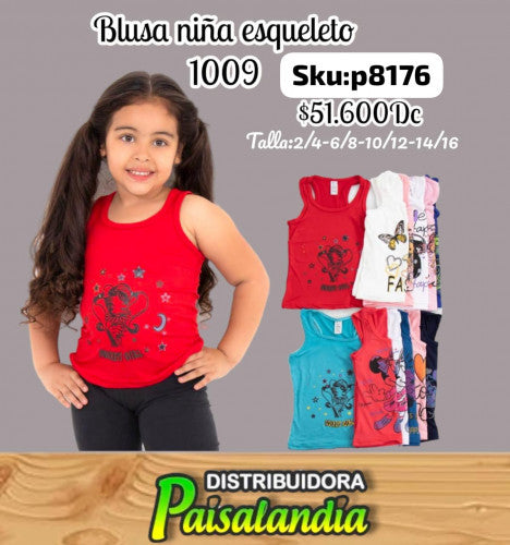 Blusa niña esqueletos 1009