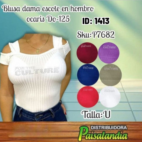Blusa dama escote en hombro ocaris DO-125 (UND)