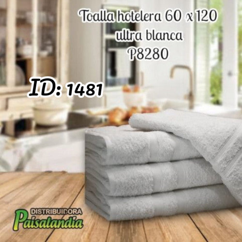 Toalla hotelera cleaner ultra blanca 60x120 cm 300 gr TH030001 (UND)