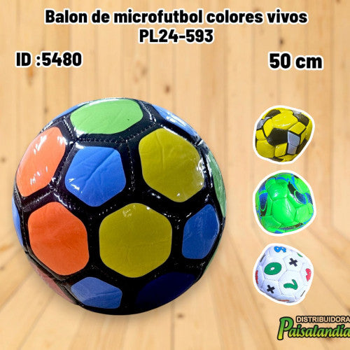 Balon de microfutbol colores vivos PL24-593 (UND)