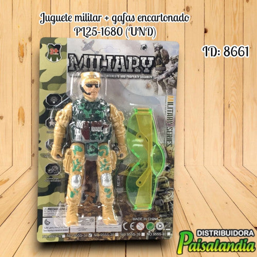 Juguete militar + gafas encartonado PL25-1680 (UND)