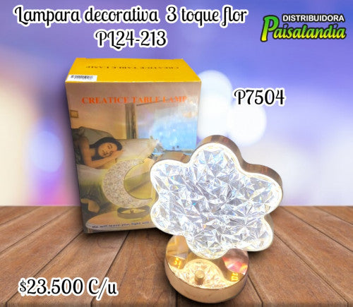 Lampara decorativa  3 toque flor PL24-213