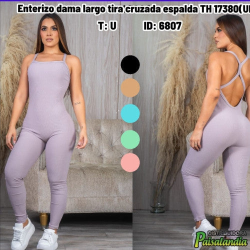 Enterizo dama largo tira cruzada espalda TH 17380(UN)