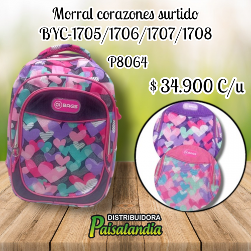 Morral corazones surtido BYC-1705/1706/1707/1708