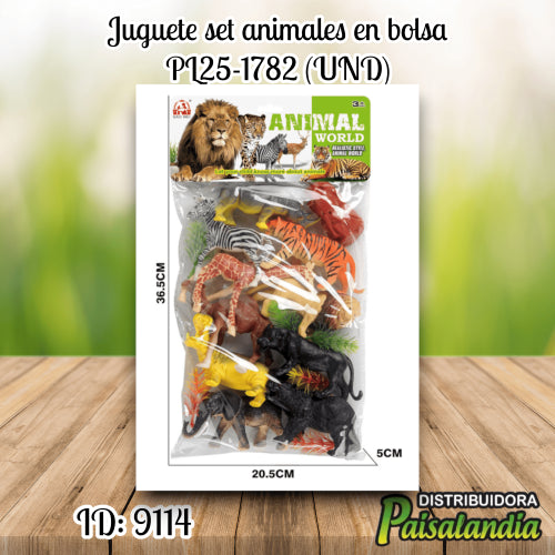 Juguete set animales en bolsa PL25-1782 (UND)