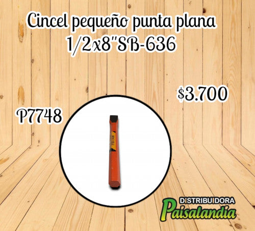 Herramienta cincel pequeño punta plana 1/2x8 SB-636 (UND)