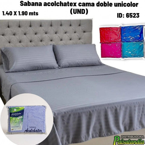 Sabana acolchatex cama doble unicolor (UND)