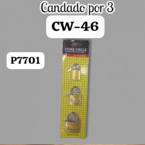 Candados x3 tamaños diferentes encartonado CW-46 (UND)