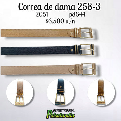 Correa de dama colores surtidos 258-3 (UND)