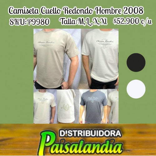Camiseta cuello redondo de punto 2008 (UND)