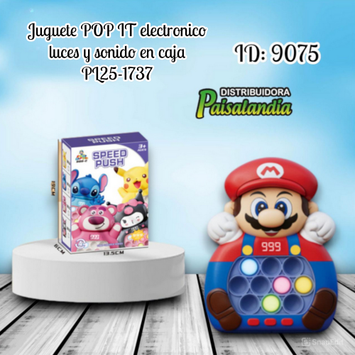 Juguete POP IT electronico luces y sonido en caja PL25-1737 (UND)