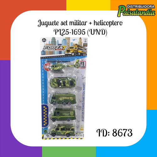 Juguete set militar + helicoptero PL25-1695 (UND)