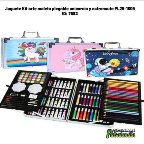 Juguete Kit arte maleta plegable unicornio y astronauta PL25-1809 (UND)