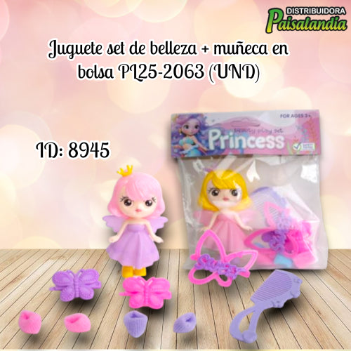 Juguete set de belleza + muñeca en bolsa PL25-2063 (UND)