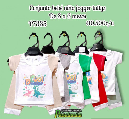 Conjunto  bebe niño camiseta con jogger tuttys