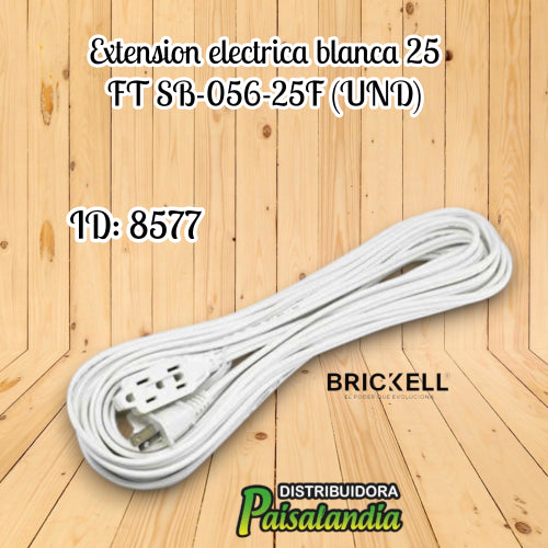 Extension electrica blanca 25 FT SB-056-25F (UND)