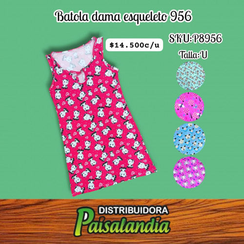 Batola dama esqueleto tiras abajo talla única 956 (UND)