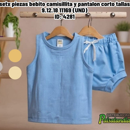 setx piezas bebito camisillita y pantalon corto tallas 9.12.18 11169 (UND)