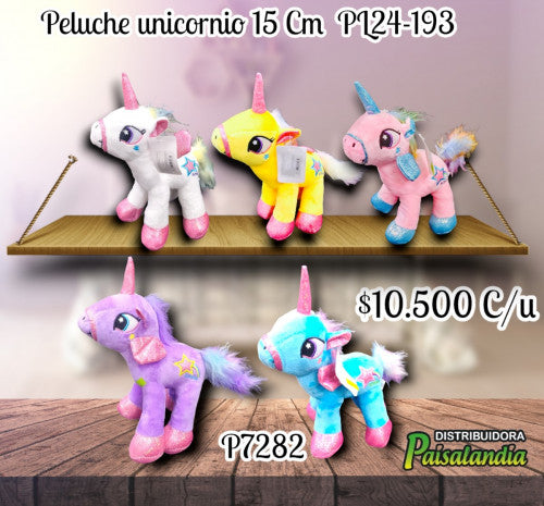 Peluche unicornio 15 Cm  PL24-193