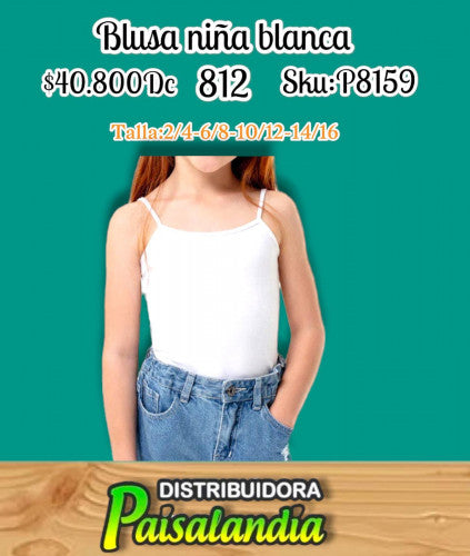 Blusa de niña fondo entero 812