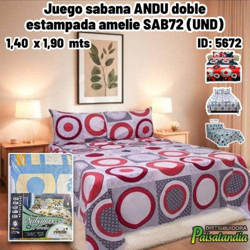 Juego sabana ANDU Queen estampada amelie (UND)