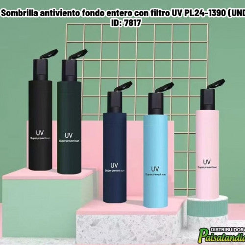 Sombrilla antiviento fondo entero con filtro UV PL24-1390 (UND)