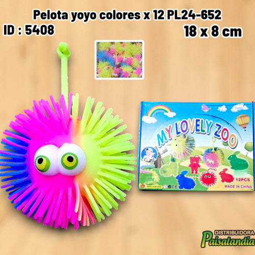Pelota yoyo colores x 12 PL24-652 (UND)